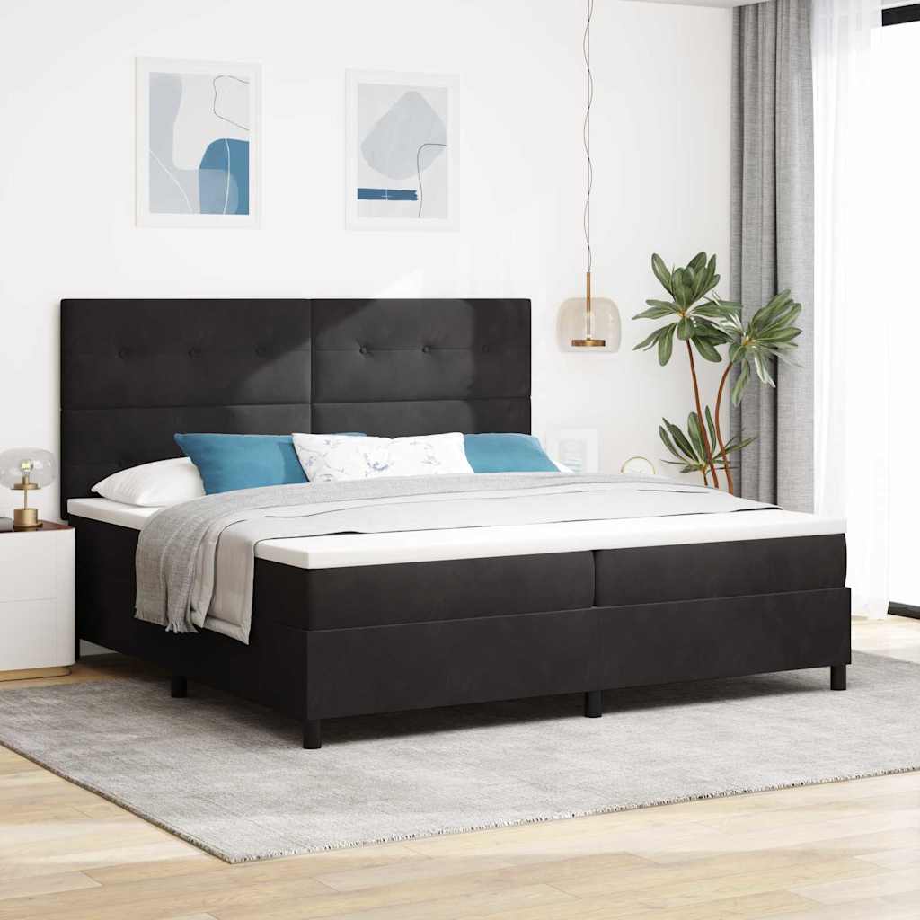 Cama Box Spring Azul Escuro 100 x 200 cm Veludo