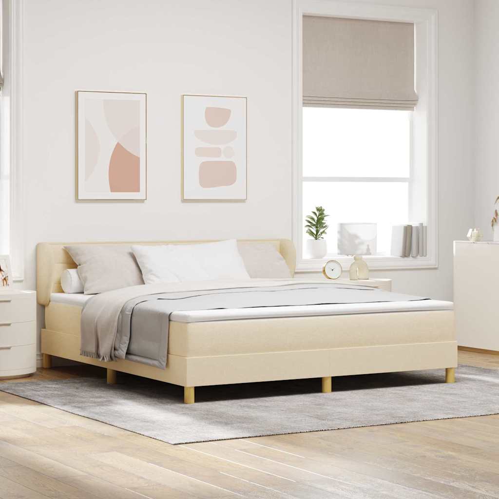 Dark Grey 140 x 200 cm Fabric Box Spring Bed with Headboard