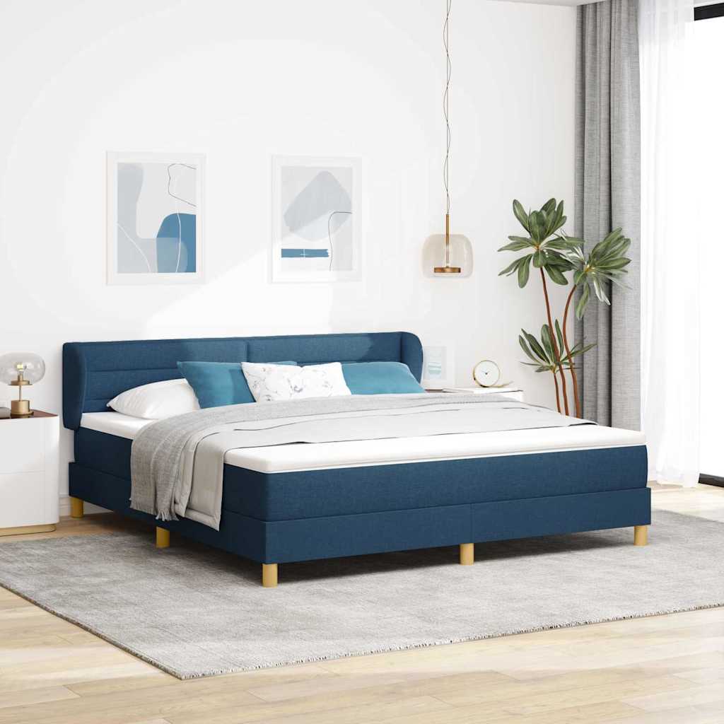 Dark Grey 140 x 200 cm Fabric Box Spring Bed with Headboard