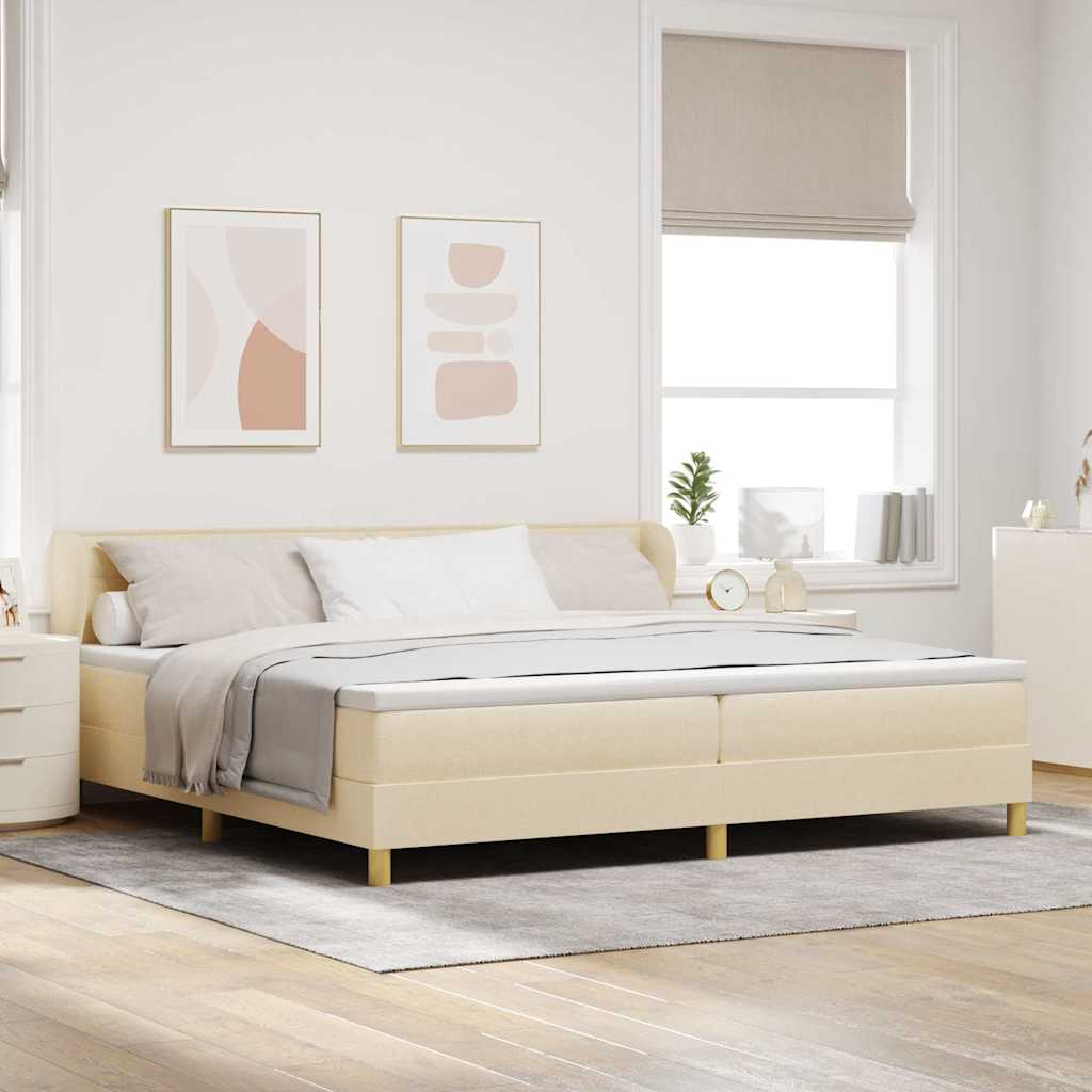 Dark Grey 140 x 200 cm Fabric Box Spring Bed with Headboard