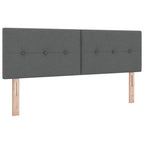 Cama tipo Box Spring con cabecera Gris oscuro 140 x 200 cm tela