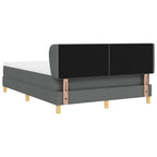 Cama tipo Box Spring con cabecera Gris oscuro 140 x 200 cm tela