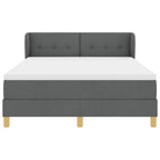 Cama tipo Box Spring con cabecera Gris oscuro 140 x 200 cm tela
