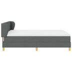 Cama tipo Box Spring con cabecera Gris oscuro 140 x 200 cm tela
