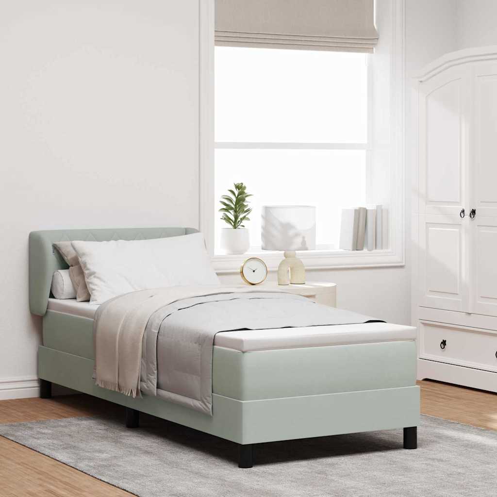 Cama tipo Box Spring Azul oscuro 100 x 200 cm Terciopelo