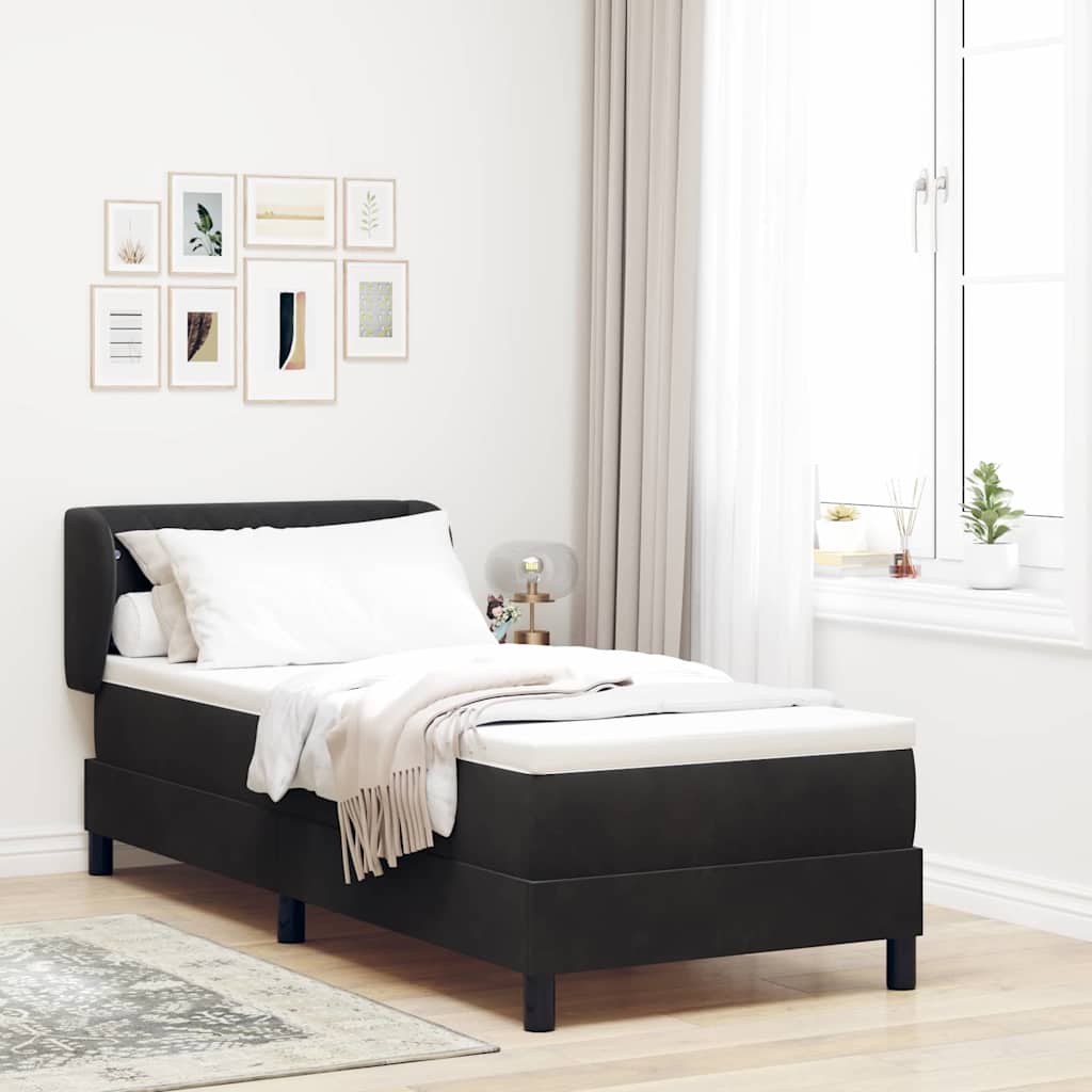 Cama tipo Box Spring Azul oscuro 100 x 200 cm Terciopelo