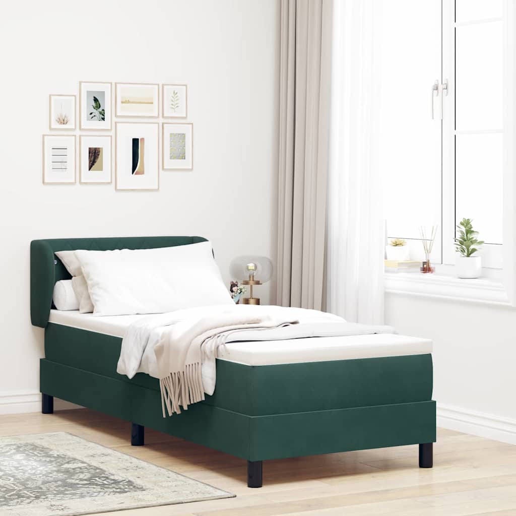 Cama tipo Box Spring Azul oscuro 100 x 200 cm Terciopelo