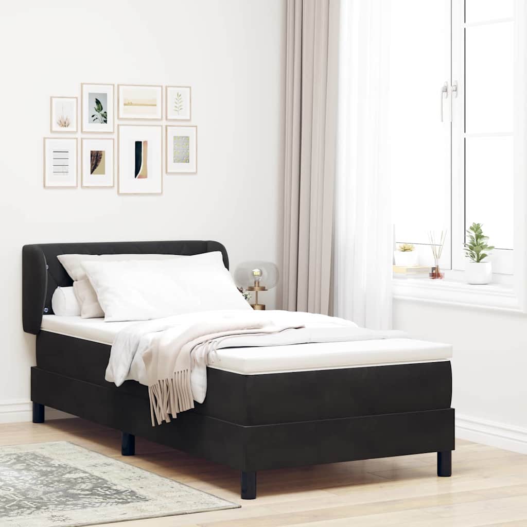 Cama tipo Box Spring Azul oscuro 100 x 200 cm Terciopelo