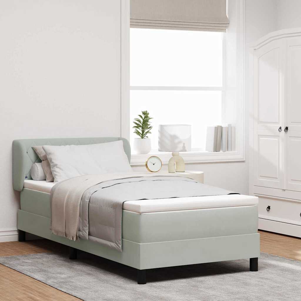 Cama tipo Box Spring Azul oscuro 100 x 200 cm Terciopelo