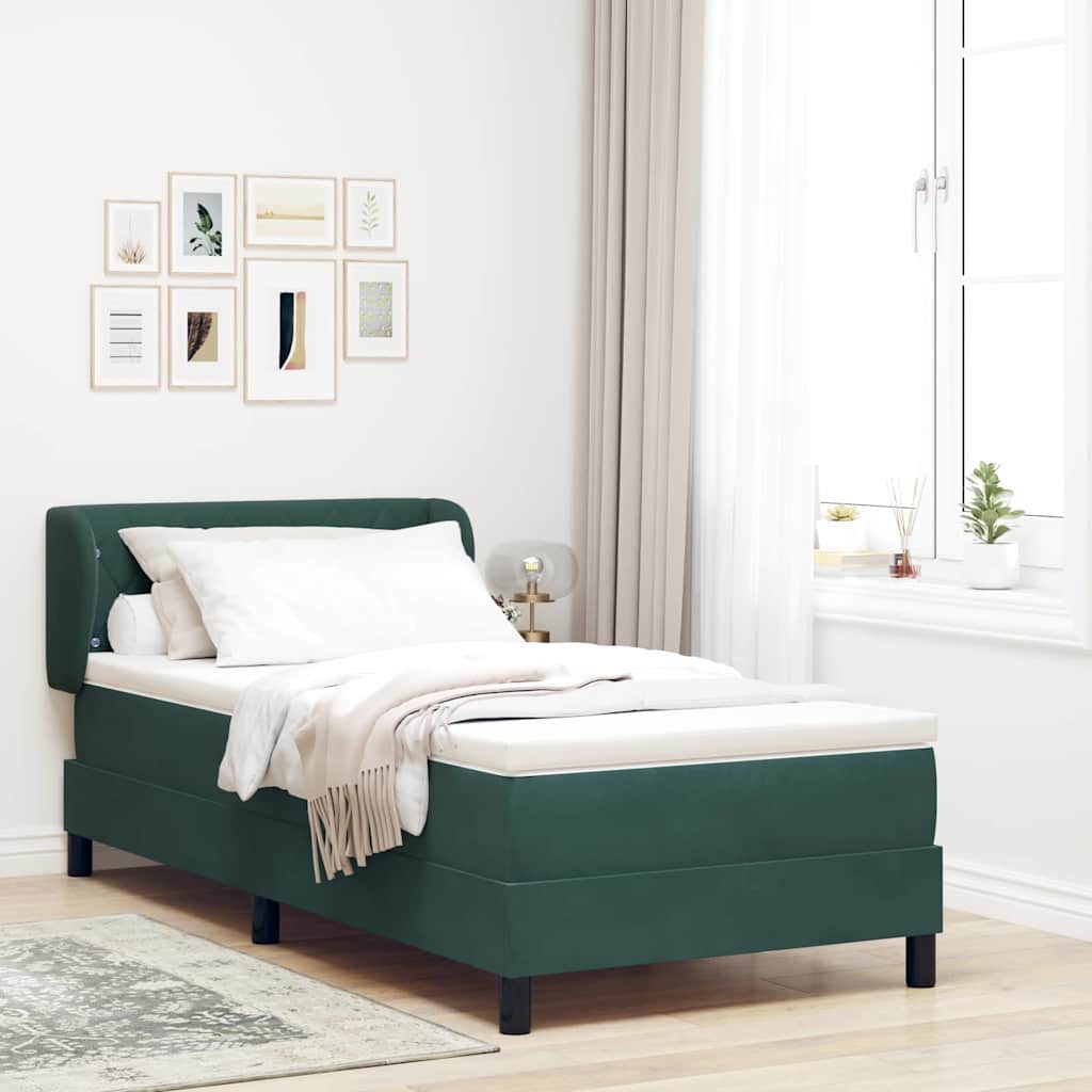 Cama tipo Box Spring Azul oscuro 100 x 200 cm Terciopelo