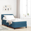 Cama tipo Box Spring Azul oscuro 100 x 200 cm Terciopelo