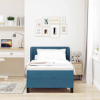 Cama tipo Box Spring Azul oscuro 100 x 200 cm Terciopelo