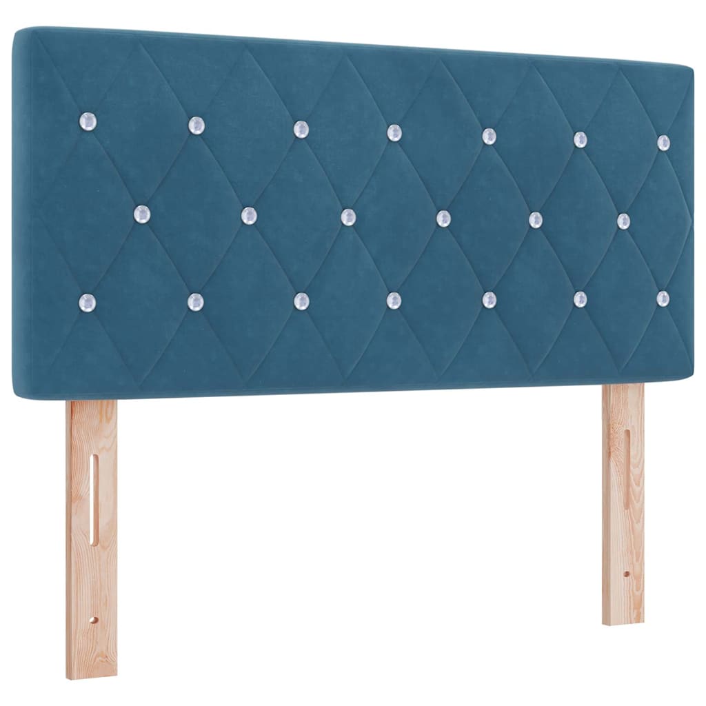 Cama tipo Box Spring Azul oscuro 100 x 200 cm Terciopelo
