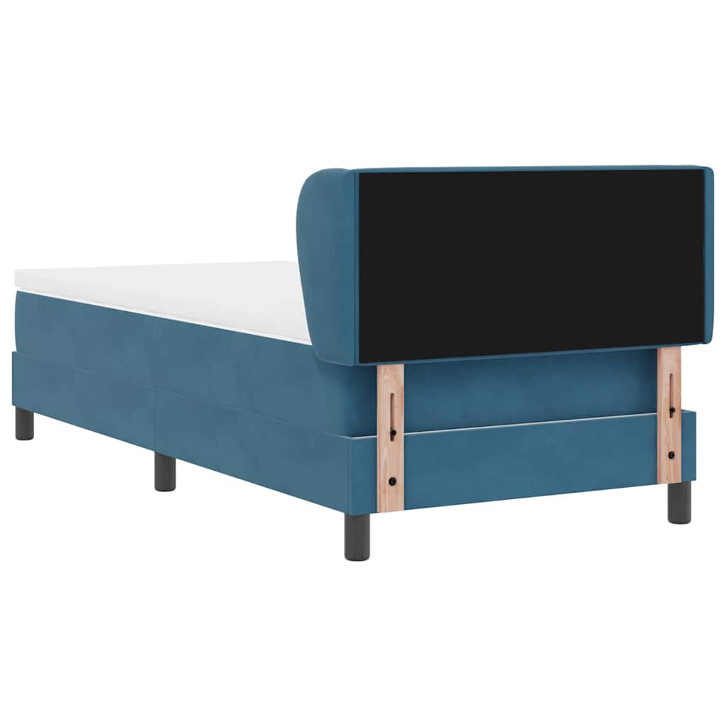Cama tipo Box Spring Azul oscuro 100 x 200 cm Terciopelo