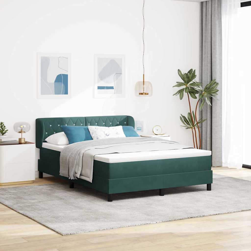 Cama tipo Box Spring Azul oscuro 100 x 200 cm Terciopelo