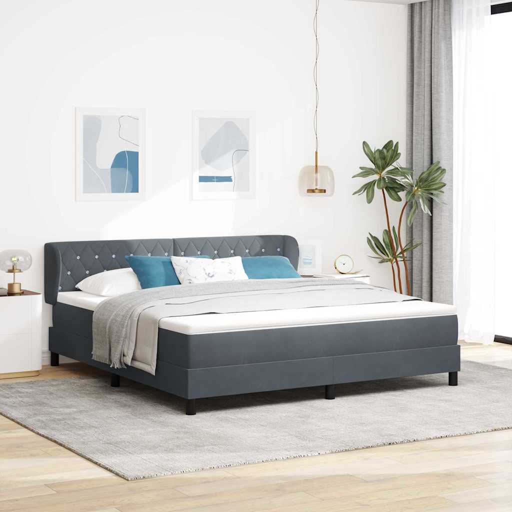Cama tipo Box Spring Azul oscuro 100 x 200 cm Terciopelo
