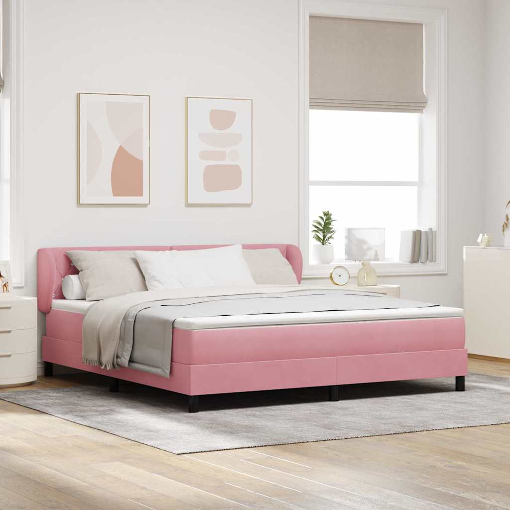 Cama tipo Box Spring Azul oscuro 100 x 200 cm Terciopelo