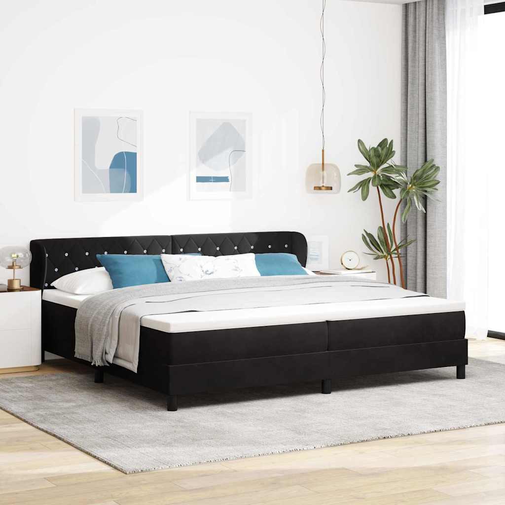 Cama tipo Box Spring Azul oscuro 100 x 200 cm Terciopelo