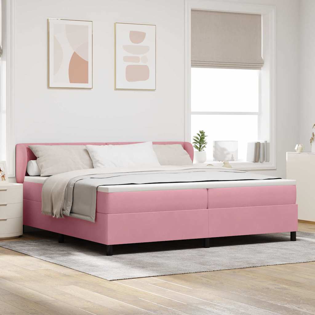 Cama tipo Box Spring Azul oscuro 100 x 200 cm Terciopelo