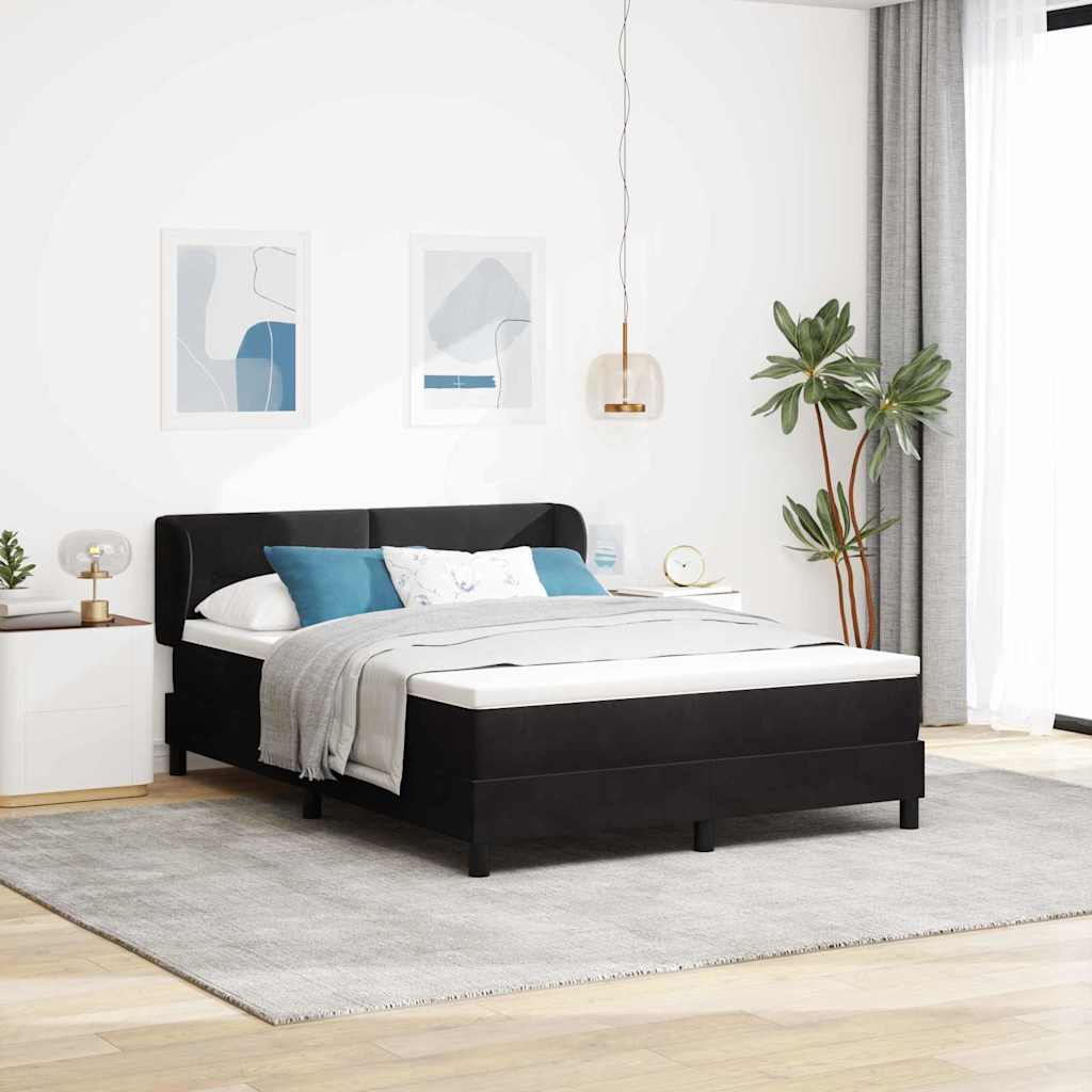 Cama tipo Box Spring Azul oscuro 100 x 200 cm Terciopelo