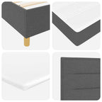 Cama con Somier y Colchón Gris Oscuro 90x190 cm de Tela tela