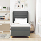 Cama con Somier y Colchón Gris Oscuro 90x190 cm de Tela tela