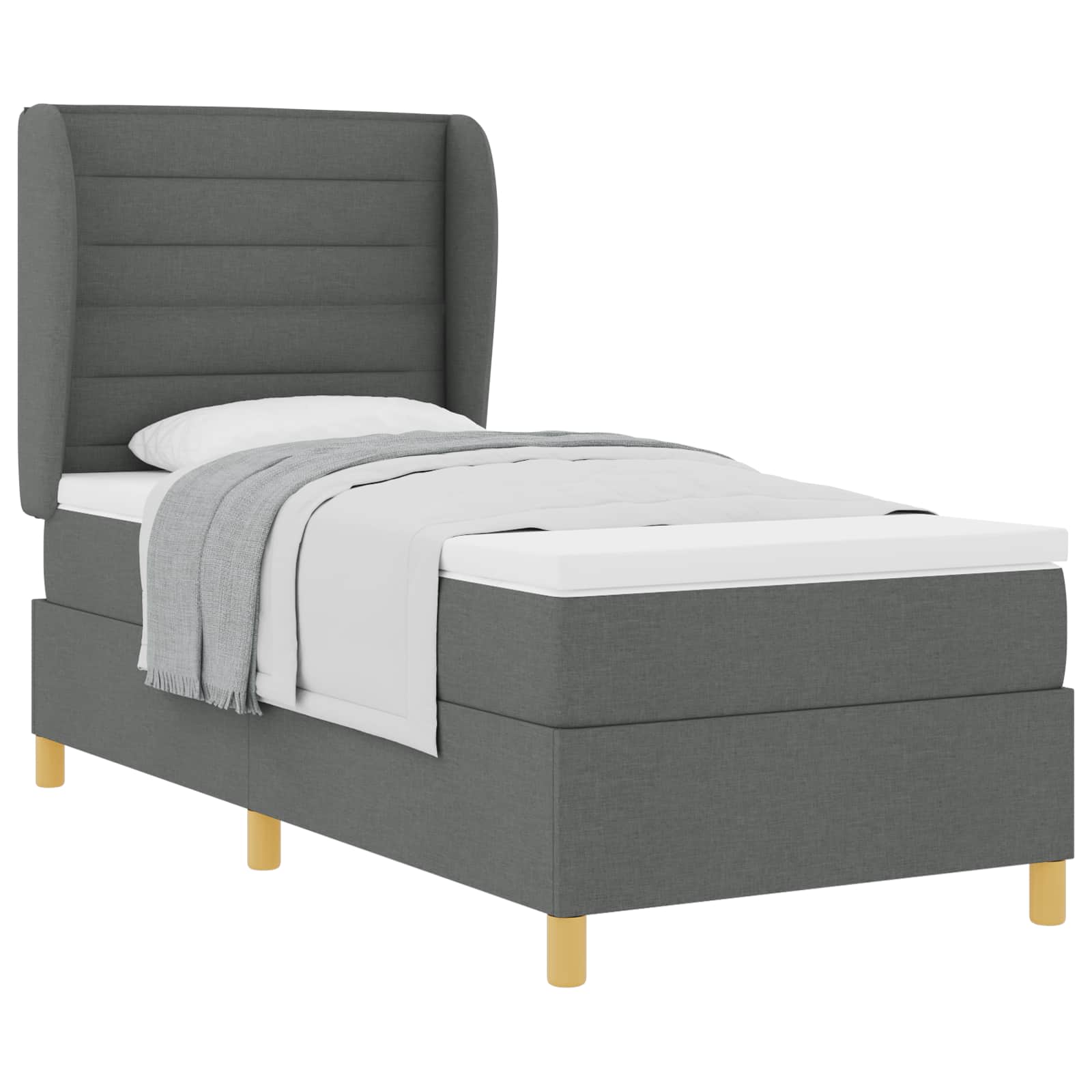 Cama con Somier y Colchón Gris Oscuro 90x190 cm de Tela tela