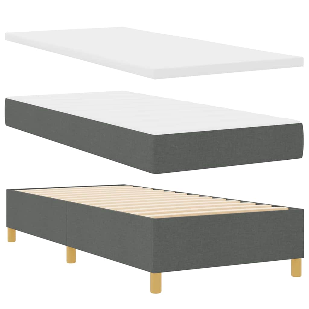 Cama con Somier y Colchón Gris Oscuro 90x190 cm de Tela tela