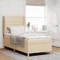 Cama com Base e Colchão Cinzento Escuro 90x190 cm de Tecido