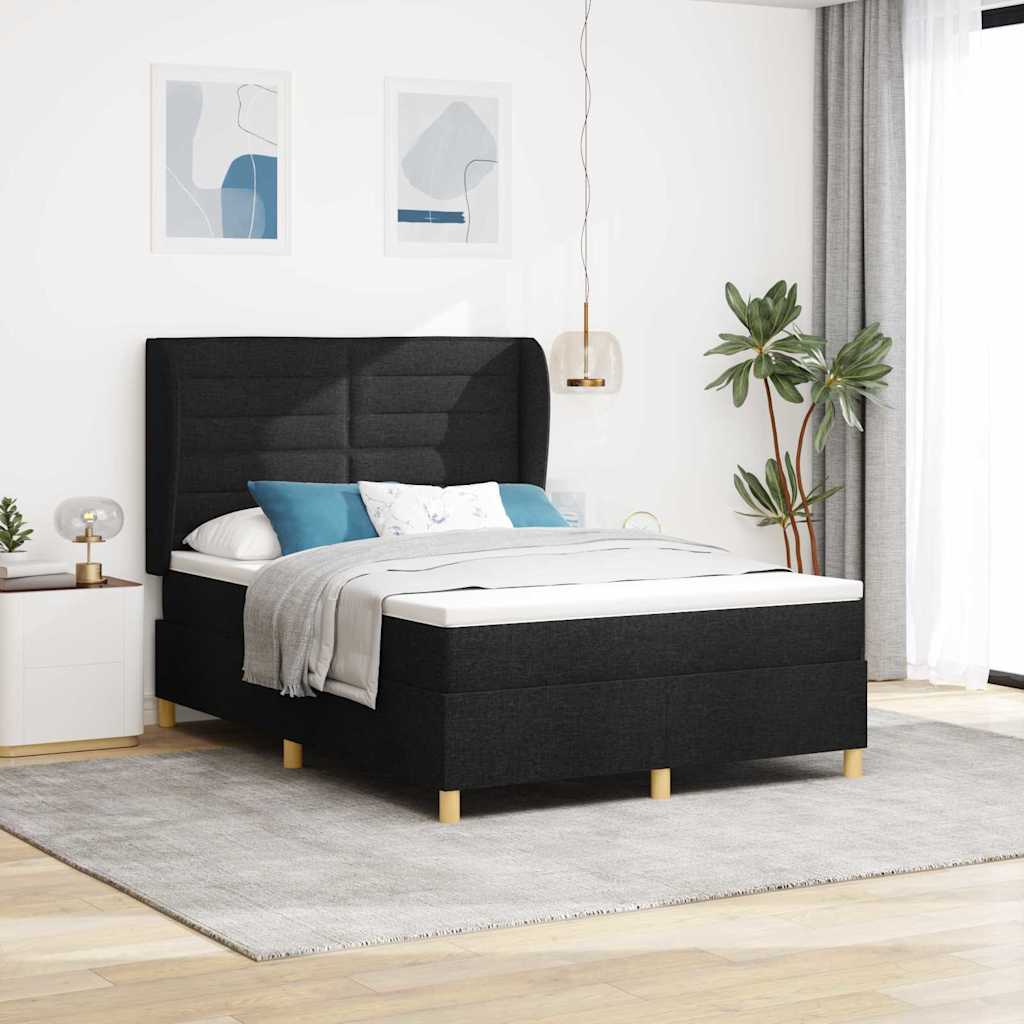 Cama com Base e Colchão Cinzento Escuro 90x190 cm de Tecido