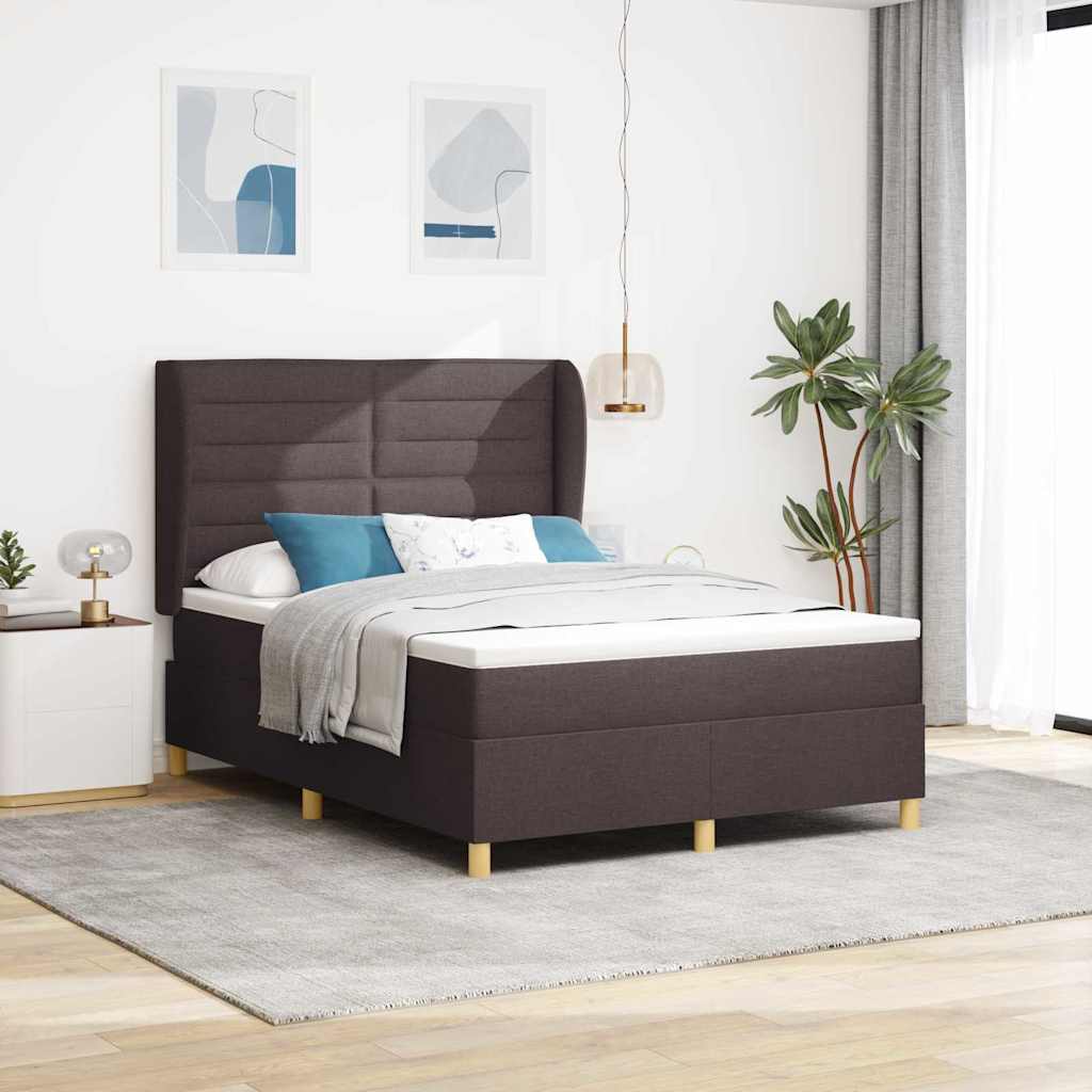 Cama com Base e Colchão Cinzento Escuro 90x190 cm de Tecido
