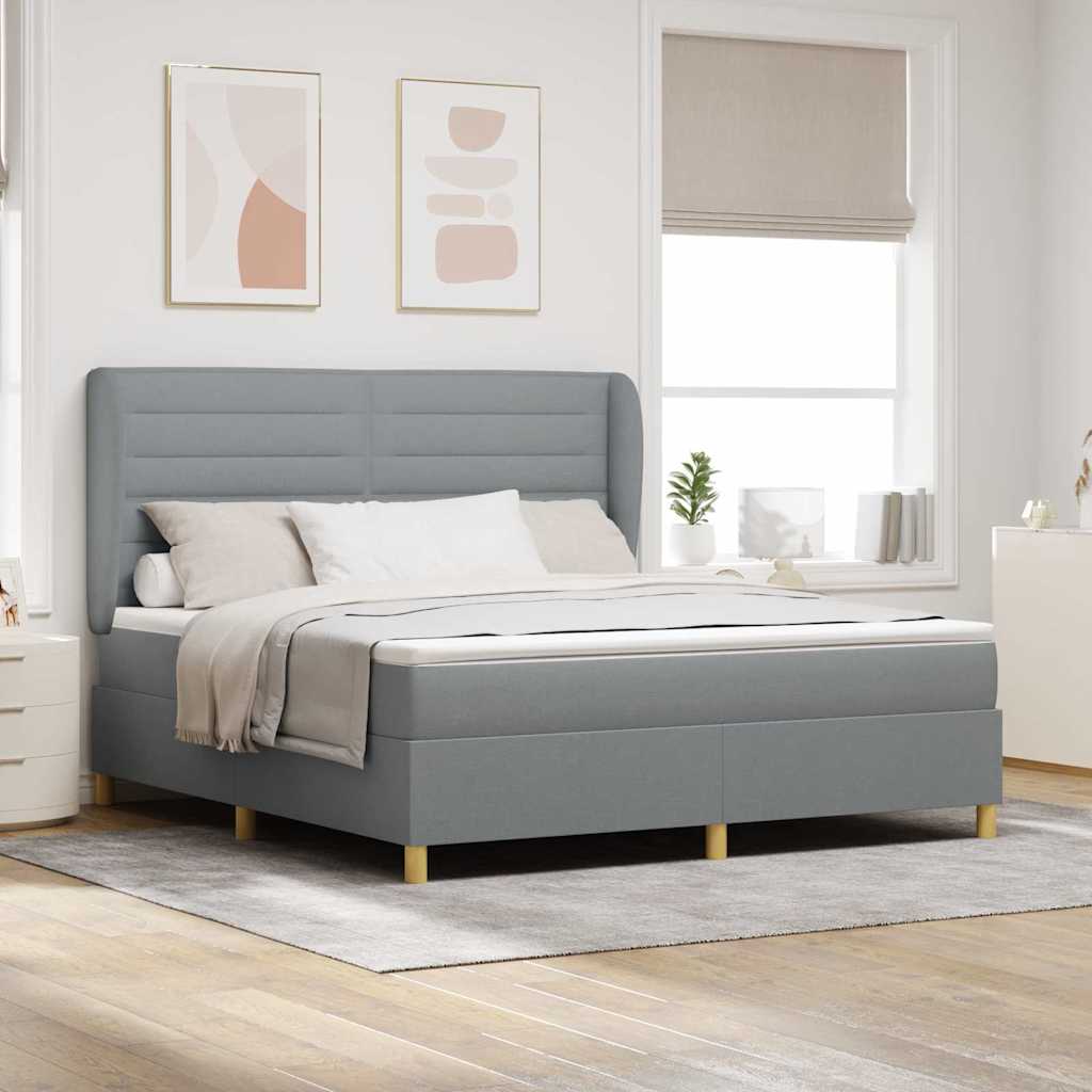 Cama com Base e Colchão Cinzento Escuro 90x190 cm de Tecido