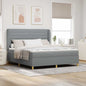 Cama com Base e Colchão Cinzento Escuro 90x190 cm de Tecido