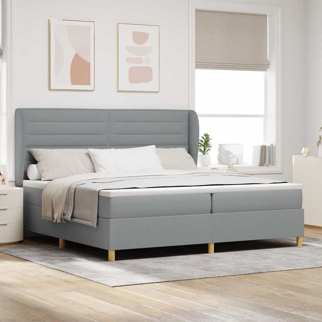 Cama com Base e Colchão Cinzento Escuro 90x190 cm de Tecido