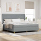 Cama com Base e Colchão Cinzento Escuro 90x190 cm de Tecido