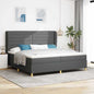 Cama com Base e Colchão Cinzento Escuro 90x190 cm de Tecido