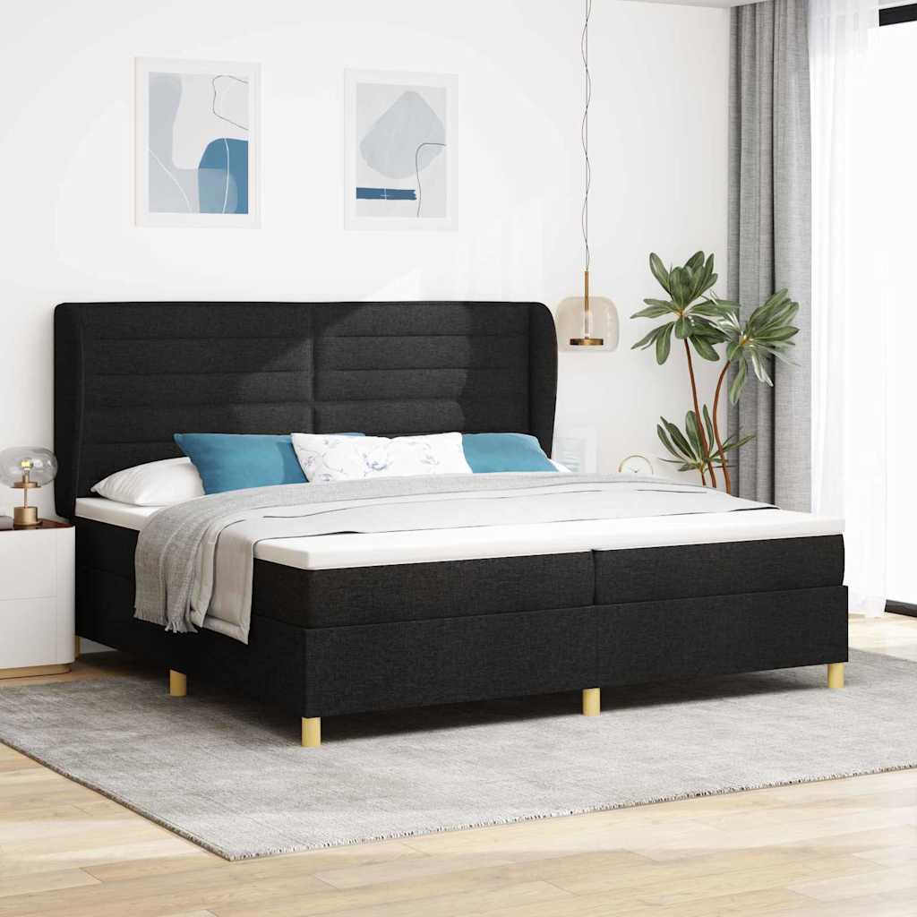 Cama com Base e Colchão Cinzento Escuro 90x190 cm de Tecido