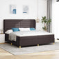 Cama com Base e Colchão Cinzento Escuro 90x190 cm de Tecido