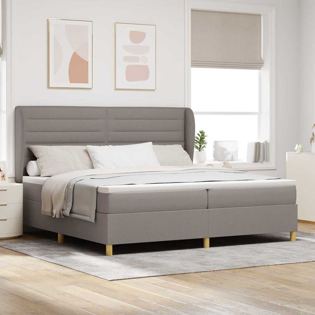 Cama com Base e Colchão Cinzento Escuro 90x190 cm de Tecido