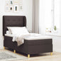 Cama com Base e Colchão Cinzento Escuro 90x190 cm de Tecido