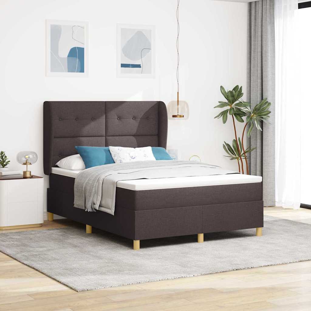 Cama com Base e Colchão Cinzento Escuro 90x190 cm de Tecido