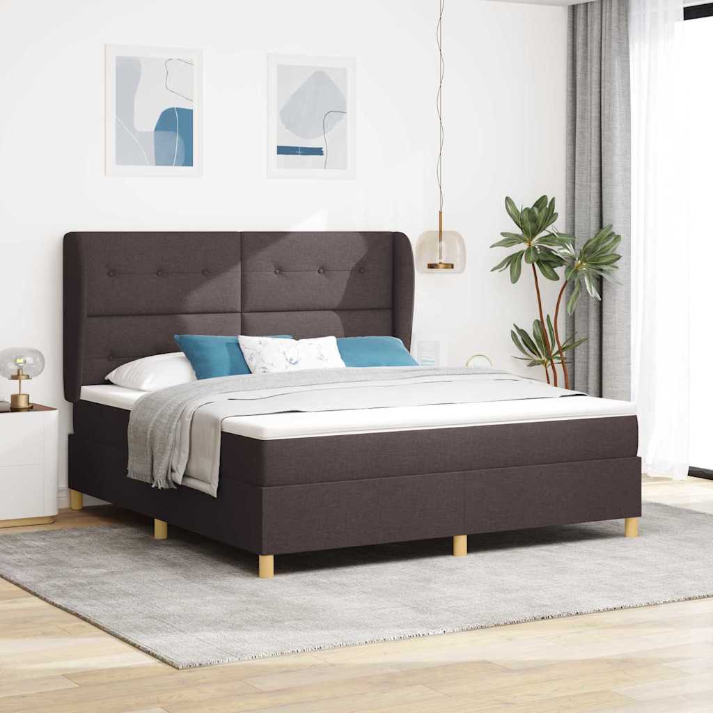 Cama com Base e Colchão Cinzento Escuro 90x190 cm de Tecido