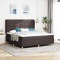 Cama com Base e Colchão Cinzento Escuro 90x190 cm de Tecido
