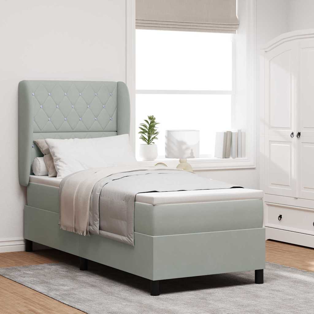 Dark Blue Box Spring Bed 190 x 140 cm Velvet