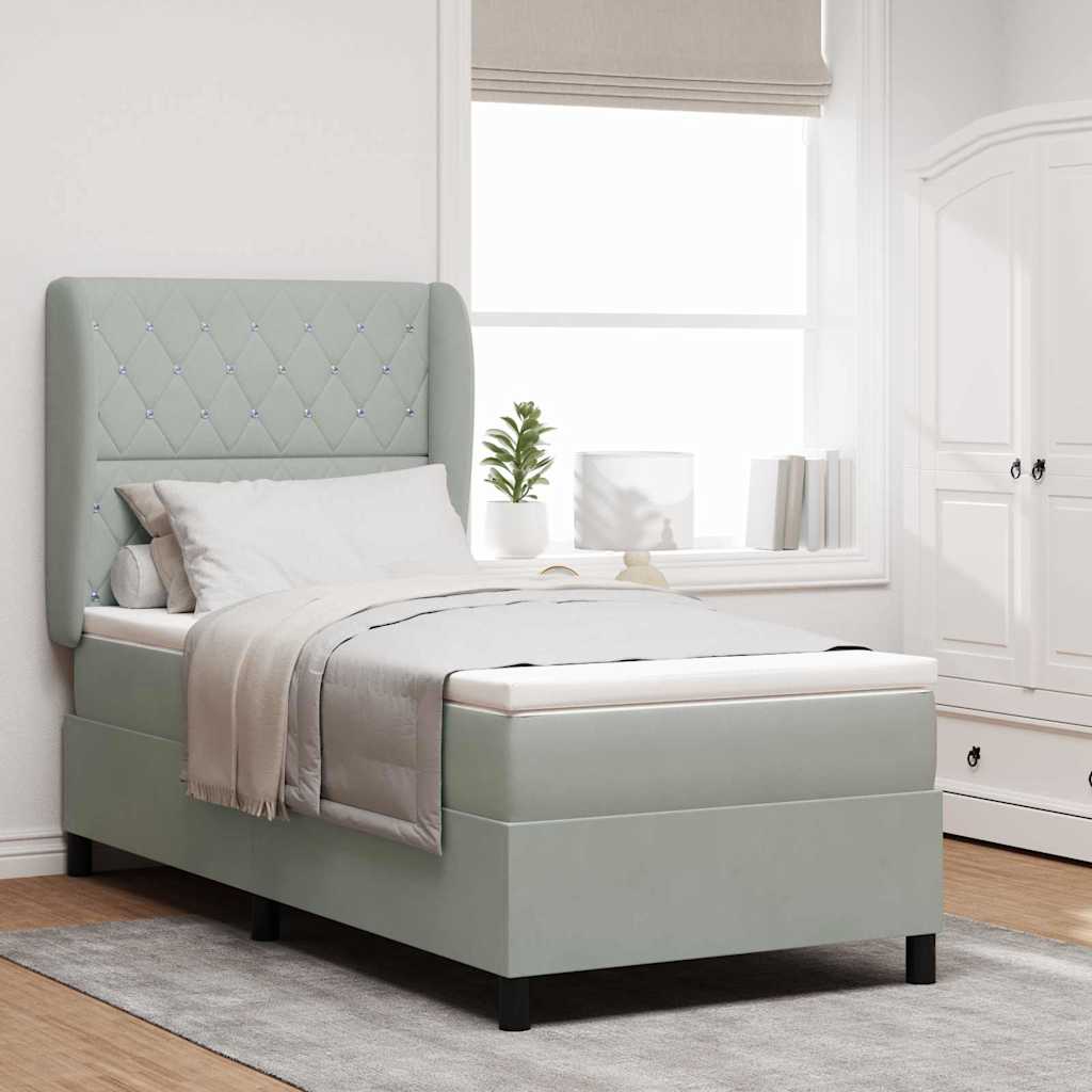 Dark Blue Box Spring Bed 190 x 140 cm Velvet
