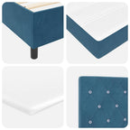 Cama tipo Box Spring Azul Oscuro 190 x 140 cm Terciopelo