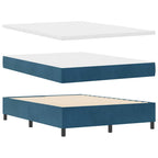 Cama tipo Box Spring Azul Oscuro 190 x 140 cm Terciopelo