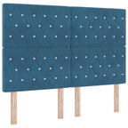 Cama tipo Box Spring Azul Oscuro 190 x 140 cm Terciopelo