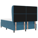 Cama tipo Box Spring Azul Oscuro 190 x 140 cm Terciopelo