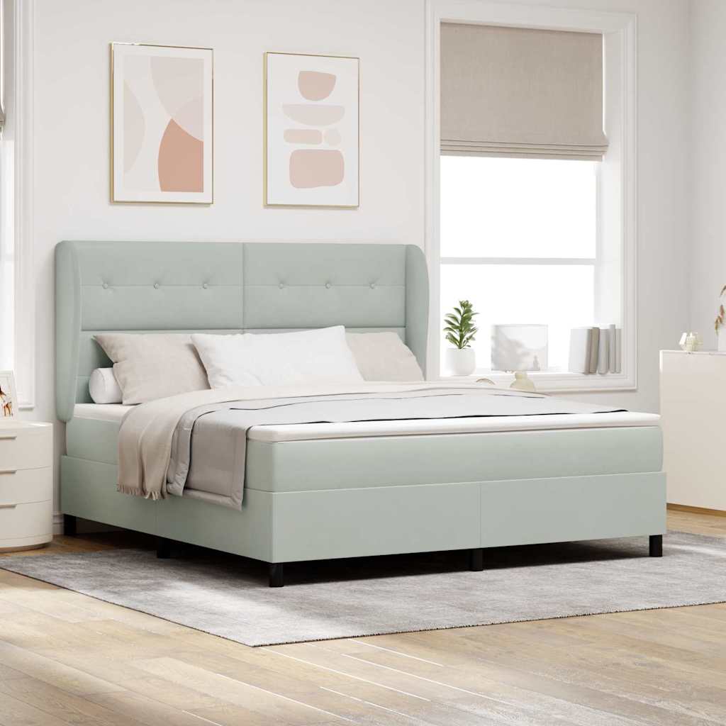 Dark Blue Box Spring Bed 190 x 140 cm Velvet